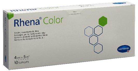 RHENA Color Elast Binde 4cmx5m blau offen 10 Stk