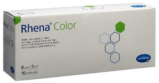 RHENA Color Elast Binde 8cmx5m blau offen 10 Stk
