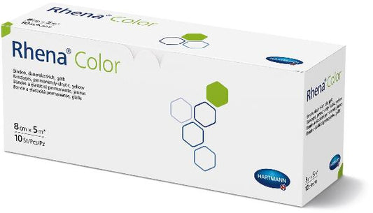 RHENA Color Elast Binde 8cmx5m gelb offen 10 Stk