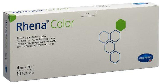 RHENA Color Elast Binde 4cmx5m grün offen 10 Stk