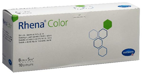 RHENA Color Elast Binde 8cmx5m grün offen 10 Stk