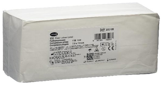 Compressione Piegata IVF Tipo 17 7,5 x 7,5 cm 12 pieghe 100 pezzi