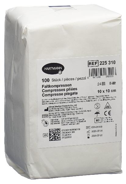 IVF Compressa di garza piegata Tipo 24 10x10 cm 8-strati 100 pezzi