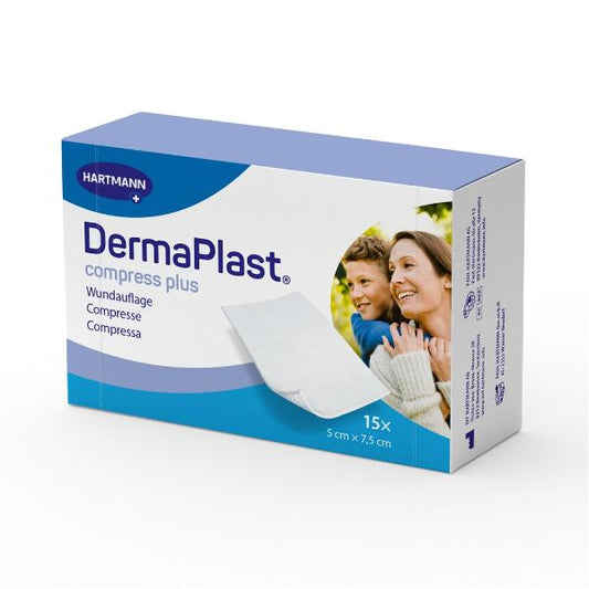 DERMAPLAST Compress Plus 5x7.5cm 15 Stk