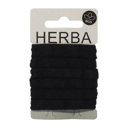 HERBA Ecofriendly Haarbinder Ø5cm schwarz 6 Stk