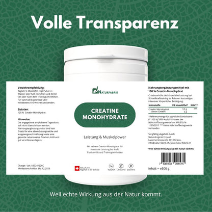 NATURFABRIK Créatine Monohydrate 500 g