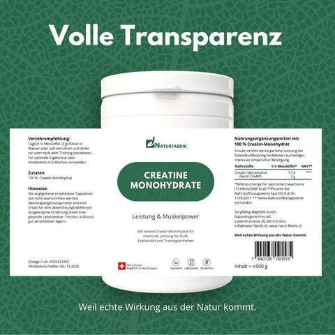NATURFABRIK Créatine Monohydrate 500 g