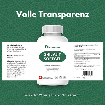 NATURFABRIK Shilajit Softgel Kapseln 60 Stück