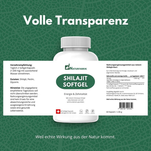 NATURFABRIK Shilajit Softgel Kapseln 60 Stück