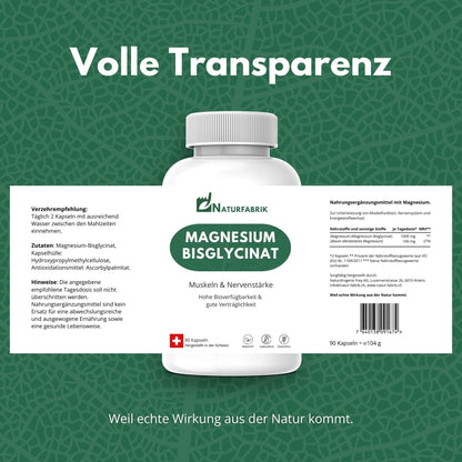 NATURFABRIK Magnesium Bisglycinat Kapseln 270 Stück (3er)
