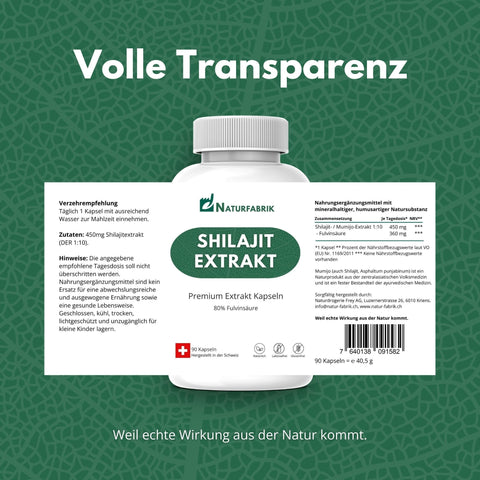 NATURFABRIK Shilajit Mumijo Extrakt Kapseln 90 Stk