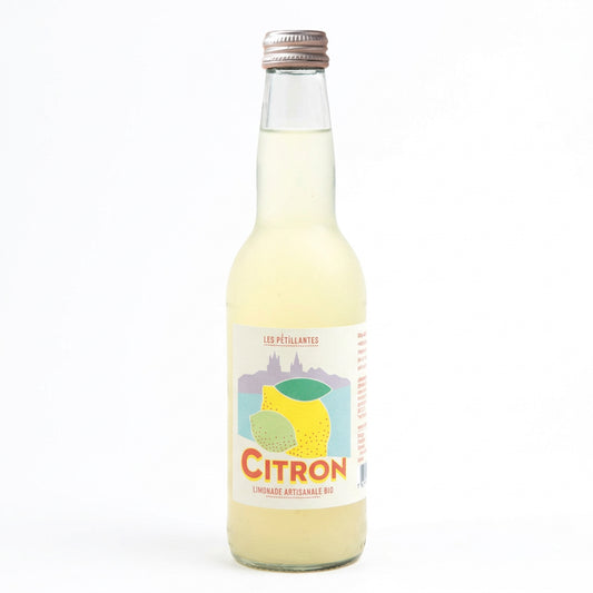 Limonade biologique "Les Pétillantes" — Citron — Bouteille en verre 330ml