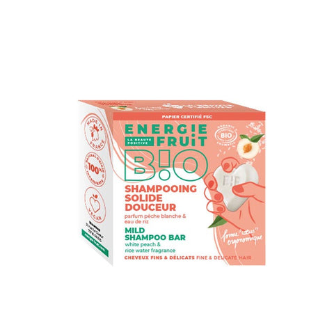 SHAMPOOING SOLIDE PÊCHE BLANCHE CHEVEUX NORMAUX CERTIFIE BIO PAR ECOCERT