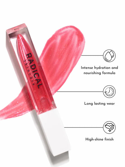 RADICAL Lip Luster Hyaluronic Infused Rose Lip Gloss (5 ml)