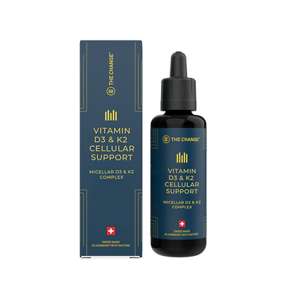 THE CHANGE – Vitamines D3 + K2 | Gouttes pour le soutien des os, du calcium et de l'immunité