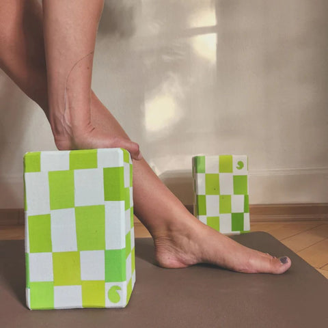 Bloc de yoga recyclé Yin Yang citron vert