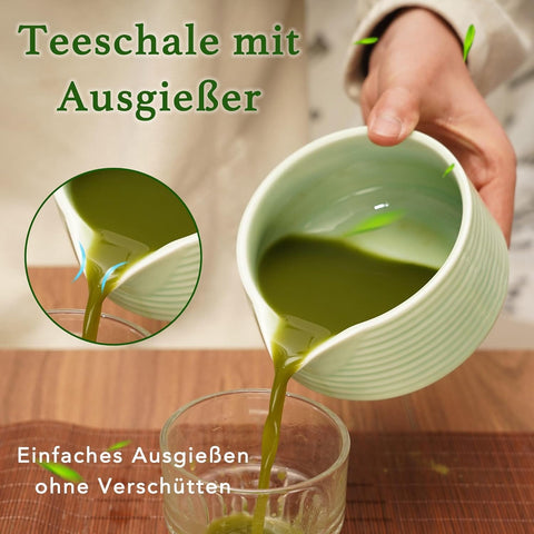 Matcha-Tee-Set – 4-teilig, mit Schale, Bambusbesen & Löffel