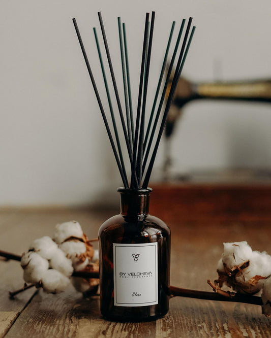 By Velcheva Diffusore d'ambiente Mikado Blanc – 125 ml, cotone bianco, muschio e sandalo