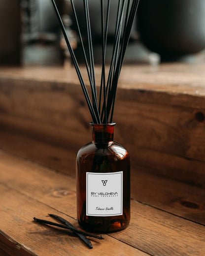 Diffuseur d'ambiance By Velcheva Mikado Tabac Vanille – 125 ml, Tabac, Vanille et Cacao