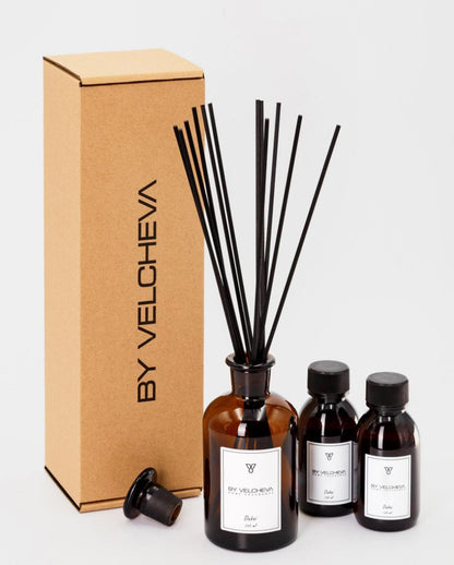 Diffuseur d'ambiance By Velcheva Mikado Tabac Vanille – 125 ml, Tabac, Vanille et Cacao