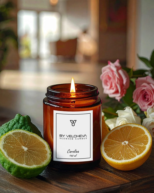 By Velcheva Candela profumata Carolina – 160 ml, Cappuccino, Gelsomino e Cacao