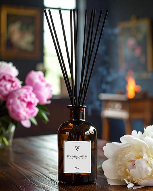 By Velcheva Raumduft Mikado Fleur – 125 ml, Bergamotto, Peonia & Gelsomino
