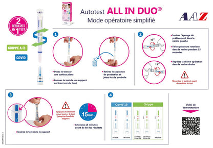 AAZ ALL IN DUO® COVID-19 & Influenza A/B Rapid Self-Test – 1 Test