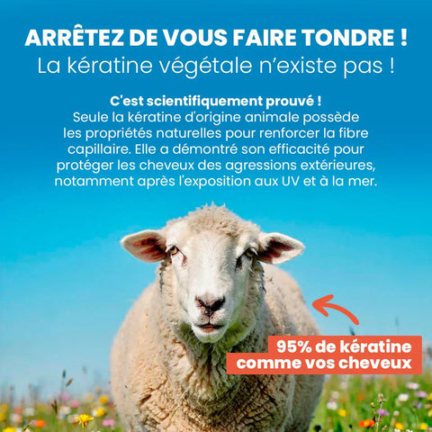 Sérum capillaire à la kératine de laine certifié bio - répare & protège