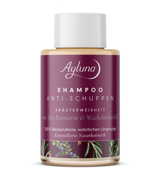 AYLUNA Shampoo for Dandruff & dry scalp Kräuterweisheit  with organic rosemary & juniper wood oil - travel size