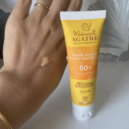 Crème solaire certifiée bio - teintée spf50+