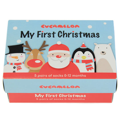 Cucamelon Babysocken 0-12 mo. My First Christmas