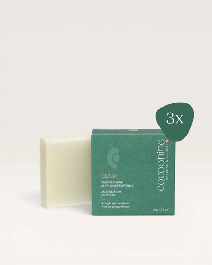Savon purifiant visage à l'argile verte