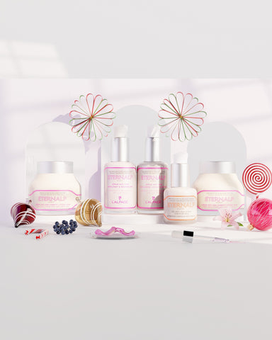Set oder Geschenkset Ultime Quintet Anti-Aging straffende Tages- und Nachtcreme 50 Milliliter und Kollagenstraffendes Serum und aufpolsterndes Serum Eternalp 40–60 Milliliter und Augenkontur Eternalp 20–40 Milliliter