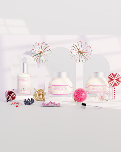 Ensemble ou Coffret Cadeau Trio Crème Anti-Âge Liftante Jour 50 ml et Crème Nuit 50 ml et Sérum Anti-Âge Collagène Lissant et Liftant Eternalp 40-60 ml