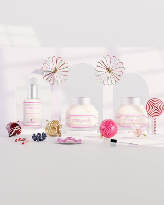 Cofanetto regalo Trio Crema anti-età liftante giorno 50 ml e Crema notte 50 ml e Siero anti-età collagene lisciante e liftante Eternalp 4060m