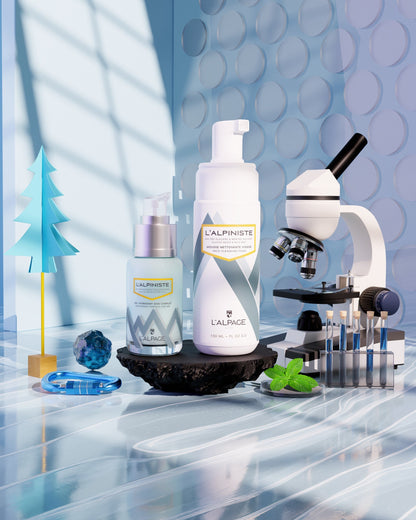 Set oder Geschenkset DUO Vollständige Feuchtigkeitspflege-Gel + Reinigungsmousse L'ALPINISTE