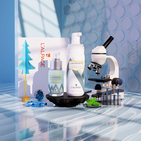 Set oder Geschenkset DUO Vollständige Feuchtigkeitspflege-Gel + Reinigungsmousse L'ALPINISTE