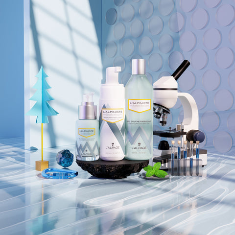 Ensemble / Coffret Cadeau Gel Soin Complet Hydratant + Gel Douche Énergisant + Mousse Nettoyante L'ALPINISTE