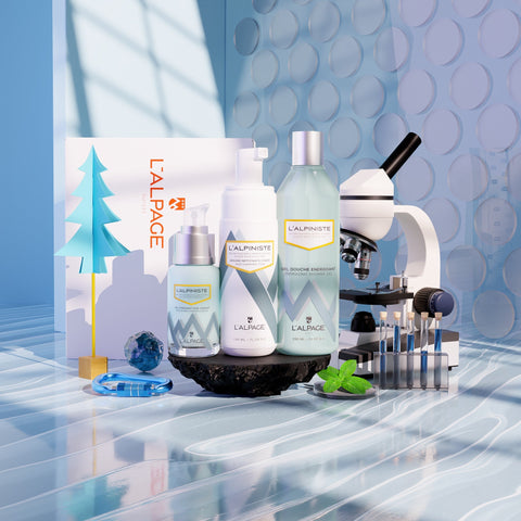 Ensemble / Coffret Cadeau Gel Soin Complet Hydratant + Gel Douche Énergisant + Mousse Nettoyante L'ALPINISTE