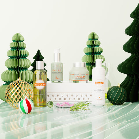 Ensemble ou Coffret Cadeau Crème Matifiante et Lissante + Sérum Matifiant et Lissant + Mousse Nettoyante + Huile Douche INALP
