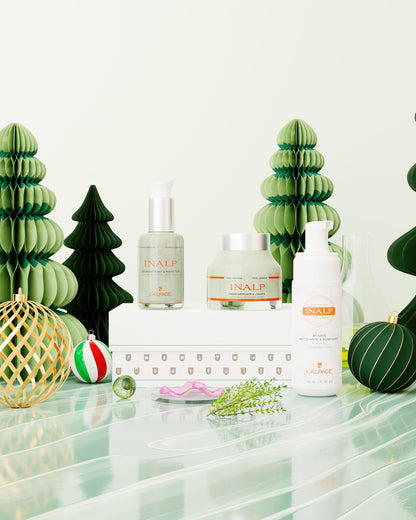 Ensemble ou Coffret Cadeau Crème Matifiante et Lissante + Sérum Matifiant et Lissant + Mousse Nettoyante INALP
