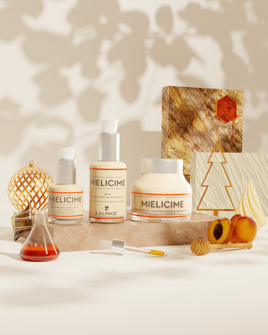 Set oder Geschenkset Trio Ultra-nährende Creme + Ultra-nährendes Serum + Augenserum gegen Augenringe Mielicime