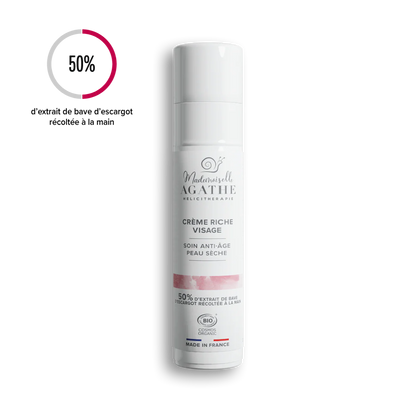 Reichhaltige Gesichtscreme mit Schneckenschleim, bio-zertifiziert – Anti-Aging