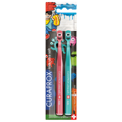 Curaprox Kinder Ultraweiche Zahnbürste Duo Graffiti-Edition