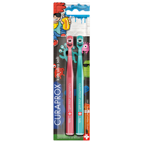 Curaprox Kinder Ultraweiche Zahnbürste Duo Graffiti-Edition