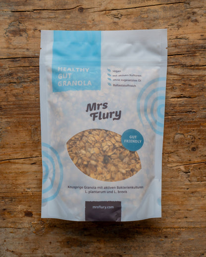 Mrs Flury Healthy Gut Granola 300 g – Crunchy Granola with Oats, Probiotics, Nuts & Seeds