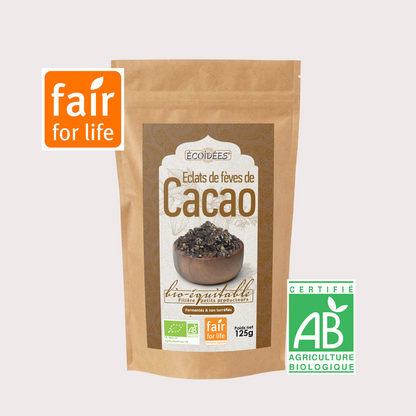 Eclats fèves cacao crues