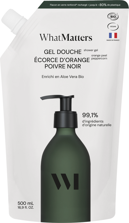 Eco-recharge Gel Douche Écorce d'Orange - Poivre Noir 500mL