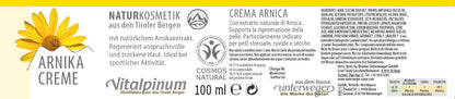 Crème à l’arnica Unterweger 100 ml – Cosmétique naturelle pour le soin des muscles et de la peau sèche avec un effet stimulant la circulation