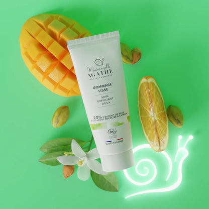 Gommage lisse à la bave d'escargot certifié bio - soin exfoliant doux